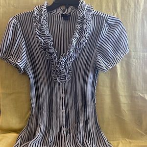 black and white stretch top